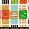 Image of 1 800 Notion Sew Cute Shell quilting cotton fabric by Ruby Star Society for Moda Fabrics. Features sewing accessories on a cream background. Cute Little Fabrics Shop.