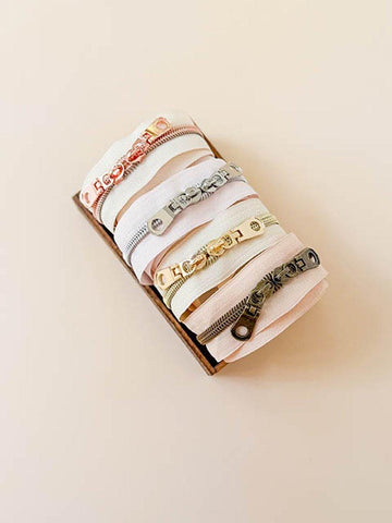 SALE Butter Cream Zipper Set - N178-SIKIT09- Riley Blake 30" Double Zipper Pull