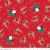 Flannel The North Pole Reindeer Toss Tomato Red Christmas Fabric - F17750 - Riley Blake FLANNEL Cotton Fabric