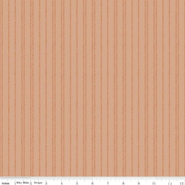 Image of Worth Repeating Stripes Fresco quilting cotton fabric by Sandy Gervais for Riley Blake Designs. Features stripes on an orange background. Cute Little Fabric Shop.