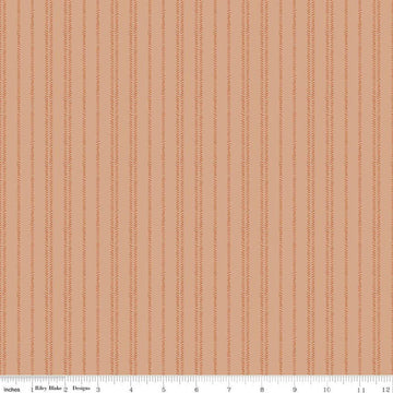 Image of Worth Repeating Stripes Fresco quilting cotton fabric by Sandy Gervais for Riley Blake Designs. Features stripes on an orange background. Cute Little Fabric Shop.