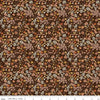 Image of Worth Repeating Flower Garden Coffee quilting cotton fabric by Sandy Gervais for Riley Blake Designs. Features flowers on a brown background. Cute Little Fabric Shop.