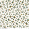 Image of Worth Repeating Floral Cloud quilting cotton fabric by Sandy Gervais for Riley Blake Designs. Features flowers on a white background. Cute Little Fabric Shop.