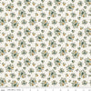 Image of Worth Repeating Floral Cloud quilting cotton fabric by Sandy Gervais for Riley Blake Designs. Features flowers on a white background. Cute Little Fabric Shop.