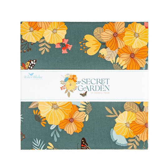 Secret Garden 10" Stacker Plant Fabric - 10-18260-42 - 42-Piece Precut - Riley Blake Quilting Cotton Fabric
