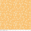 Image of Secret Garden Ginkgos Daisy quilting cotton fabric by Amanda Castor for Riley Blake Designs. Features leaves on a yellow background. Cute Little Fabric Shop.