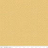 Image of Secret Garden Dots Daisy quilting cotton fabric by Amanda Castor for Riley Blake Designs. Features polka dots on a yellow background. Cute Little Fabric Shop.