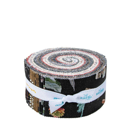 I Love New York 2.5" Rolie Polie State Fabric - RP-16070-40 - 40-Piece Precut - Riley Blake Quilting Cotton Fabric