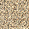 Image of Vivace Musical Flourish Tan quilting cotton fabric by Morris Creative Group for QT Fabrics. Features spirals on a cream background. Cute Little Fabric Shop.