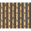 Image of Vivace Musical Border Stripe Tan quilting cotton fabric by Morris Creative Group for QT Fabrics. Features stripes on a cream background. Cute Little Fabric Shop.