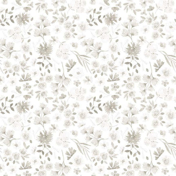 3-Yard-Cut - Home Sweet Home Floral White Flower Fabric 108" WIDEBACK - 30703 - QT Fabrics Quilting Cotton Fabric