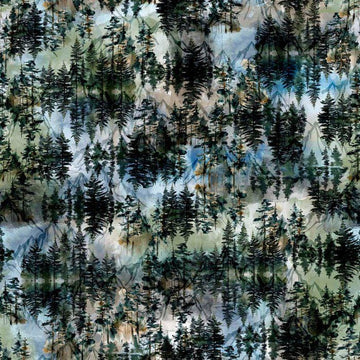 3-Yard-Cut - The Wonder of Nature Pine Trees Multi Green Forest Fabric 108" WIDEBACK - 30639 - QT Fabrics Quilting Cotton Fabric