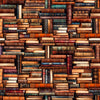 Image of Book Club Stacked Books Multi quilting cotton fabric by Morris Creative Group for QT Fabrics. Features books on a brown background. Cute Little Fabric Shop.