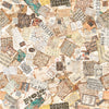 Image of Book Club Book Ephemera Tan quilting cotton fabric by Morris Creative Group for QT Fabrics. Features book pages on a cream background. Cute Little Fabric Shop.