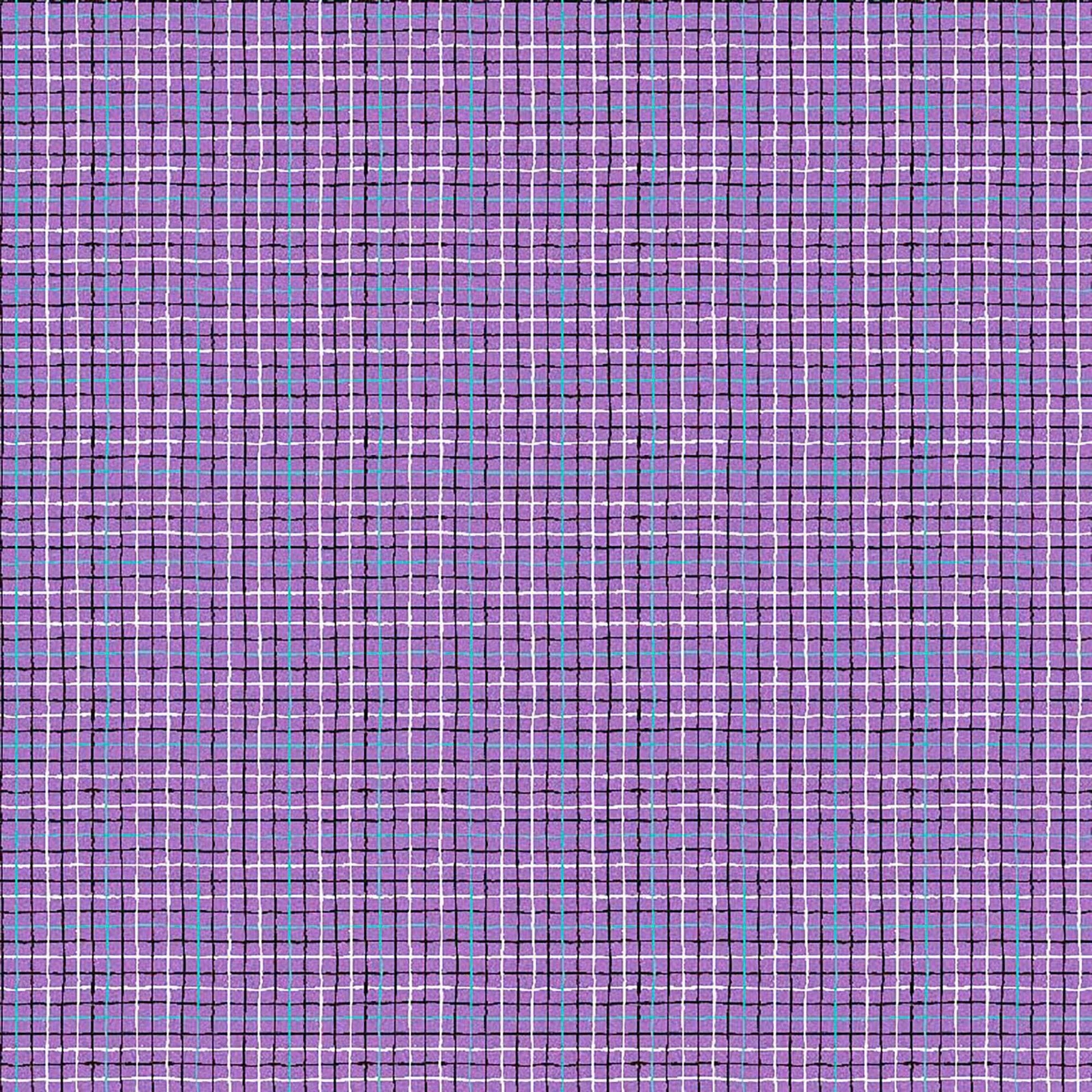 Image of Balloonfest Plaid Purple quilting cotton fabric by Anthony Kleem for QT Fabrics. Features plaid on a purple background. Cute Little Fabric Shop.