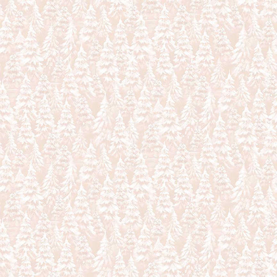 Image of Woodland Wonder Snowy Trees Pale Taupe flannel cotton fabric by Sarah Summers for QT Fabrics. Features trees on a white background. Cute Little Fabric Shop.