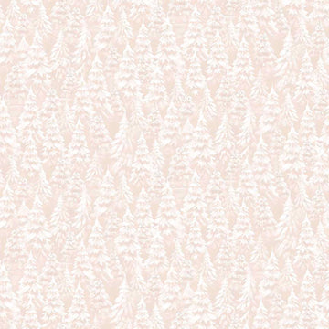 Image of Woodland Wonder Snowy Trees Pale Taupe flannel cotton fabric by Sarah Summers for QT Fabrics. Features trees on a white background. Cute Little Fabric Shop.
