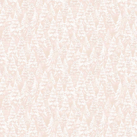 Image of Woodland Wonder Snowy Trees Pale Taupe flannel cotton fabric by Sarah Summers for QT Fabrics. Features trees on a white background. Cute Little Fabric Shop.