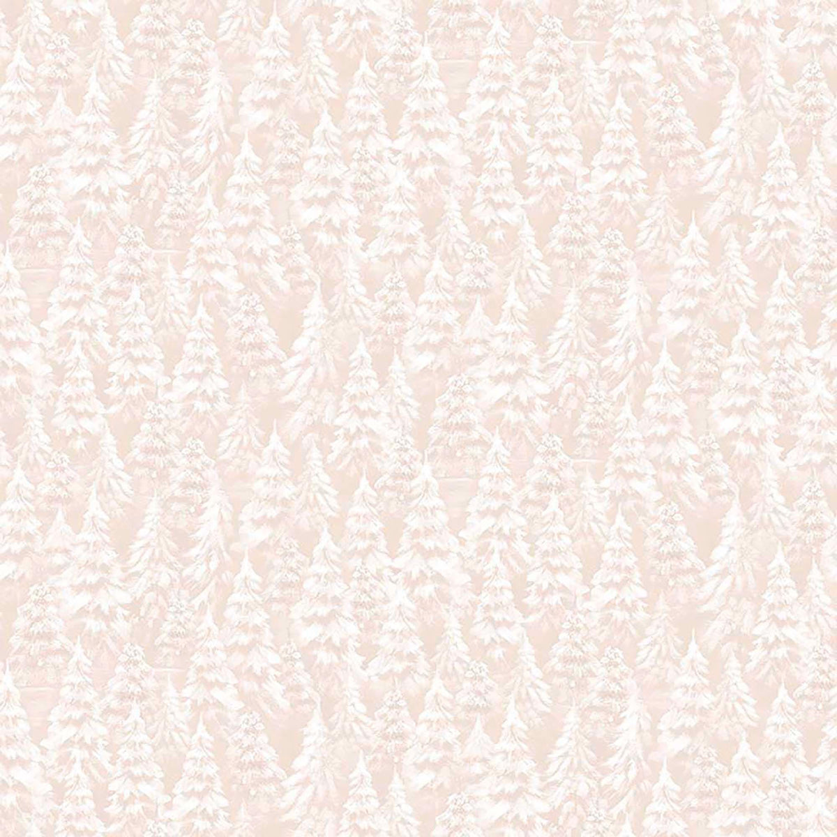 Image of Woodland Wonder Snowy Trees Pale Taupe flannel cotton fabric by Sarah Summers for QT Fabrics. Features trees on a white background. Cute Little Fabric Shop.