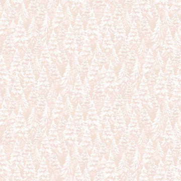 Image of Woodland Wonder Snowy Trees Pale Taupe flannel cotton fabric by Sarah Summers for QT Fabrics. Features trees on a white background. Cute Little Fabric Shop.
