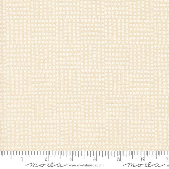 Image of Natures Sketchbook Dots Pearl White quilting cotton fabric by Elena Amo for Moda Fabrics. Features polka dots on a cream background. Cute Little Fabric Shop.
