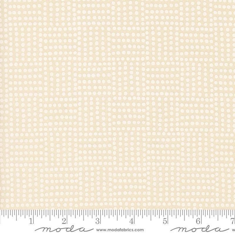 Image of Natures Sketchbook Dots Pearl White quilting cotton fabric by Elena Amo for Moda Fabrics. Features polka dots on a cream background. Cute Little Fabric Shop.