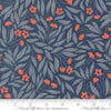 Image of Natures Sketchbook Flowy Flowers Twilight quilting cotton fabric by Elena Amo for Moda Fabrics. Features flowers on a blue background. Cute Little Fabric Shop.