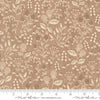 Image of Natures Sketchbook Leaves and Berries Pebble quilting cotton fabric by Elena Amo for Moda Fabrics. Features leaves and berries on a brown background. Cute Little Fabric Shop.