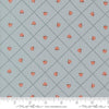 Image of Natures Sketchbook Mushroom and Grid Sky quilting cotton fabric by Elena Amo for Moda Fabrics. Features mushrooms on a blue background. Cute Little Fabric Shop.