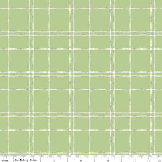 SALE Flannel The North Pole Plaid Honeydew Green Christmas Fabric - F17751 - Riley Blake FLANNEL Cotton Fabric
