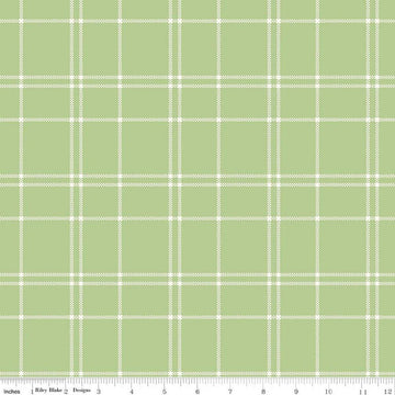 SALE Flannel The North Pole Plaid Honeydew Green Christmas Fabric - F17751 - Riley Blake FLANNEL Cotton Fabric