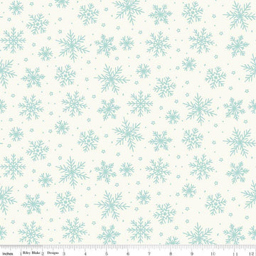 SALE Flannel The North Pole Snowflakes White Christmas Fabric - F17752 - Riley Blake FLANNEL Cotton Fabric