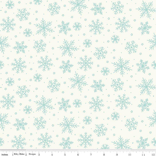 SALE Flannel The North Pole Snowflakes White Christmas Fabric - F17752 - Riley Blake FLANNEL Cotton Fabric