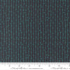 Image of Feather and Forest Bloom String of Pearls Midnight quilting cotton fabric by Linn Warme for Moda Fabrics. Features stripes on a blue background. Cute Little Fabric Shop.
