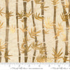 Image of Tranquil Patina Shino Natural quilting cotton fabric by Debbie Maddy for Moda Fabrics. Features bamboo on a cream background. Cute Little Fabric Shop.