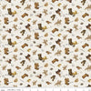 Image of The Homestead Icon Toss Cream quilting cotton fabric by Tara Reed for Riley Blake Designs. Features cowboys on a white background. Cute Little Fabric Shop.