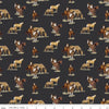 Image of The Homestead Horses Charcoal quilting cotton fabric by Tara Reed for Riley Blake Designs. Features horses on a black background. Cute Little Fabric Shop.