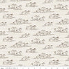 Image of The Homestead Horse Toile Cream quilting cotton fabric by Tara Reed for Riley Blake Designs. Features horses on a white background. Cute Little Fabric Shop.