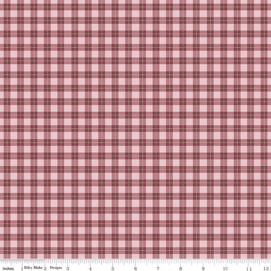 Image of Harvest on the Prairie Plaid Wine quilting cotton fabric by Modern Prairie for Riley Blake Designs. Features plaid on a purple background. Cute Little Fabric Shop.
