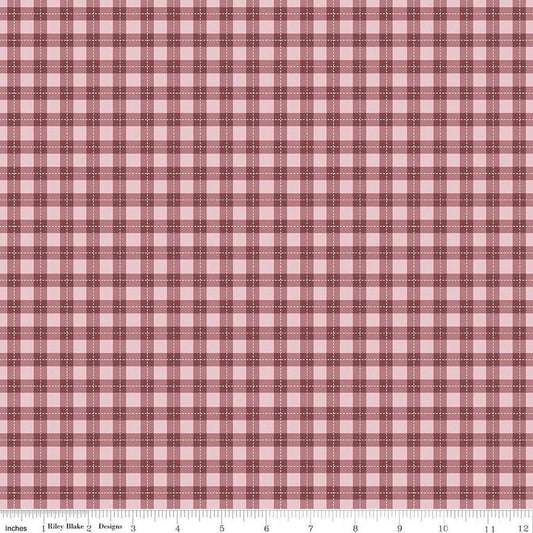 Image of Harvest on the Prairie Plaid Wine quilting cotton fabric by Modern Prairie for Riley Blake Designs. Features plaid on a purple background. Cute Little Fabric Shop.