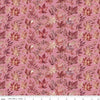 Image of Harvest on the Prairie Leaves Pink quilting cotton fabric by Modern Prairie for Riley Blake Designs. Features leaves on a pink background. Cute Little Fabric Shop.