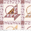 Image of Harvest on the Prairie Harvest Baskets Cheater Print Cream quilting cotton fabric by Modern Prairie for Riley Blake Designs. Features printed quilt blocks on a cream background. Cute Little Fabric Shop.