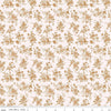 Image of Harvest on the Prairie Wildflowers Brown quilting cotton fabric by Modern Prairie for Riley Blake Designs. Features flowers on a white background. Cute Little Fabric Shop.