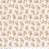 Image of Harvest on the Prairie Wildflowers Brown quilting cotton fabric by Modern Prairie for Riley Blake Designs. Features flowers on a white background. Cute Little Fabric Shop.