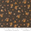 Image of Wellspring Micro Bloom Charcoal quilting cotton fabric by Fancy That Design House for Moda Fabrics. Features flowers on a black background. Cute Little Fabric Shop.