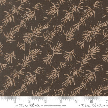 Image of Wellspring Branches Charcoal quilting cotton fabric by Fancy That Design House for Moda Fabrics. Features leaves on a black background. Cute Little Fabric Shop.