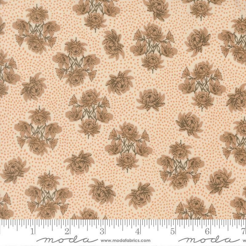 Image of Wellspring Speckled Serenade Eggshell quilting cotton fabric by Fancy That Design House for Moda Fabrics. Features flowers on a cream background. Cute Little Fabric Shop.