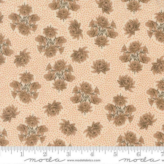 Image of Wellspring Speckled Serenade Eggshell quilting cotton fabric by Fancy That Design House for Moda Fabrics. Features flowers on a cream background. Cute Little Fabric Shop.