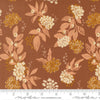 Image of Wellspring Inflorescence Dark Clay quilting cotton fabric by Fancy That Design House for Moda Fabrics. Features flowers on a brown background. Cute Little Fabric Shop.