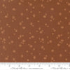 Image of Wellspring Dashed Dark Clay quilting cotton fabric by Fancy That Design House for Moda Fabrics. Features dots on a brown background. Cute Little Fabric Shop.